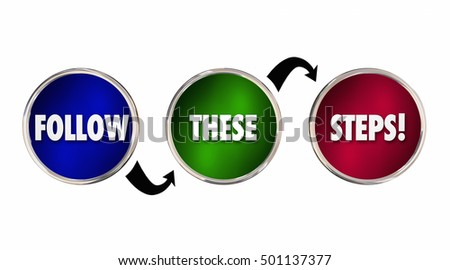 Follow These Steps Plan Process Procedure System 3d Illustration