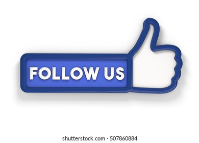 Follow Us Thumbs Banner 3d Rendering Stock Illustration 507860884 ...