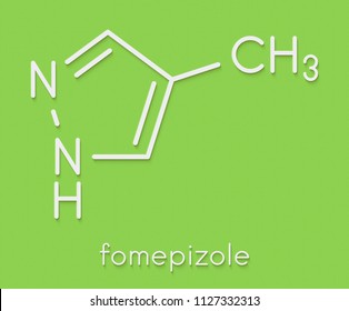 Fomepizole Methanol Poisoning Antidote Molecule. Skeletal Formula.
