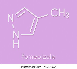 Fomepizole Methanol Poisoning Antidote Molecule. Skeletal Formula.