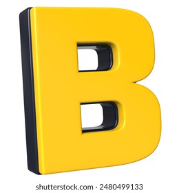 Font 3D B Render With White Background
