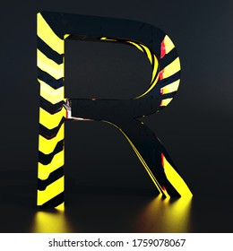Font A-Z  Sci fi 3d rendering with clipping path
