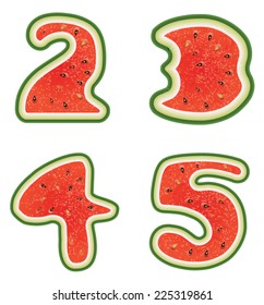 Font Realistic Watermelon, Letters, Illustration, Alphabet