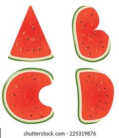 Font Realistic Watermelon, Letters, Illustration, Alphabet