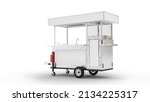 Food cart 3D rendering isolated on white background.
