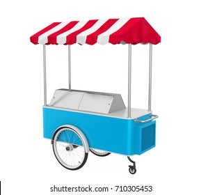 Food Cart Isolated. 3D Rendering