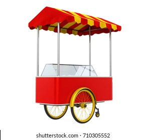 Food Cart Isolated. 3D Rendering