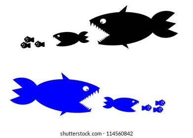 Food Chain, A Small Fish Is Food For Big Fish,metaphorical.