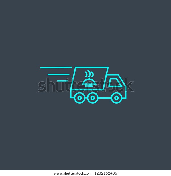 food\
delivery concept blue line icon. Simple thin element on dark\
background. food delivery concept outline symbol design from\
Delivery set. Can be used for web and mobile\
UI/UX