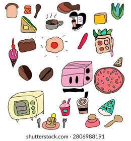 food drawing in cartoon