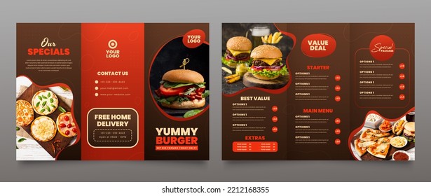 Food menu template design in trifold - Powered by Shutterstock