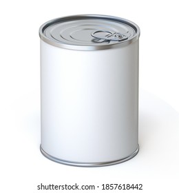 Food Metal Tin With White Label 3D