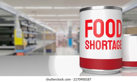 The Food Product Can On Shelf In Super Market 3d Rendering