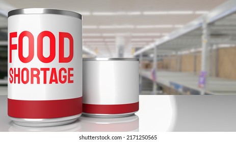 The Food Product Can On Shelf In Super Market 3d Rendering