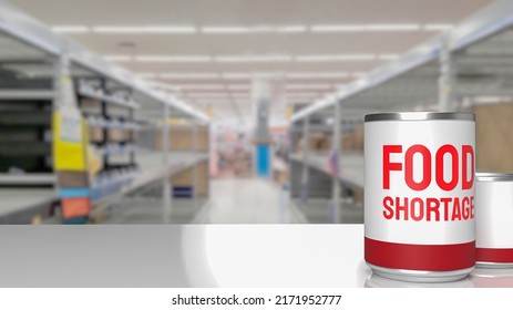 The Food Product Can On Shelf In Super Market 3d Rendering