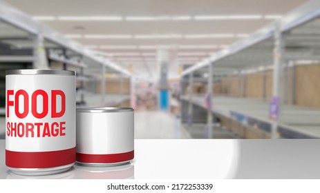 The Food Product Can On Shelf In Super Market 3d Rendering