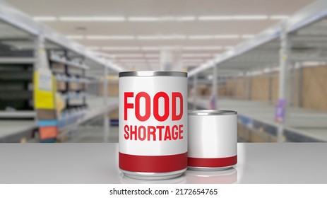 The Food Product Can On Shelf In Super Market 3d Rendering