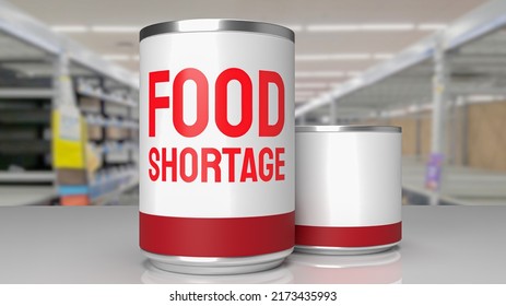 The Food Product Can On Shelf In Super Market 3d Rendering