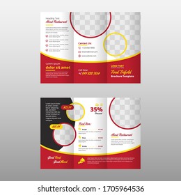 Food And Restaurant Trifold Brochure Template Design