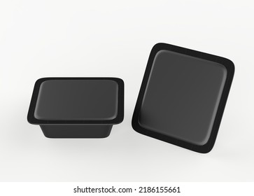 Food Tray Mockup Isolated On White Background. 3d Illustration