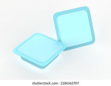 Food Tray Mockup Isolated On White Background. 3d Illustration