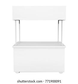 Food Trolley Cart On A White Background. 3d Rendering