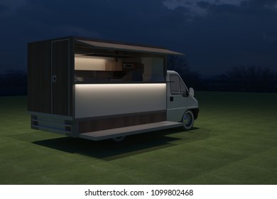 Food Truck Street Kiosk Cafe Design Stock Illustration 1111669025 ...