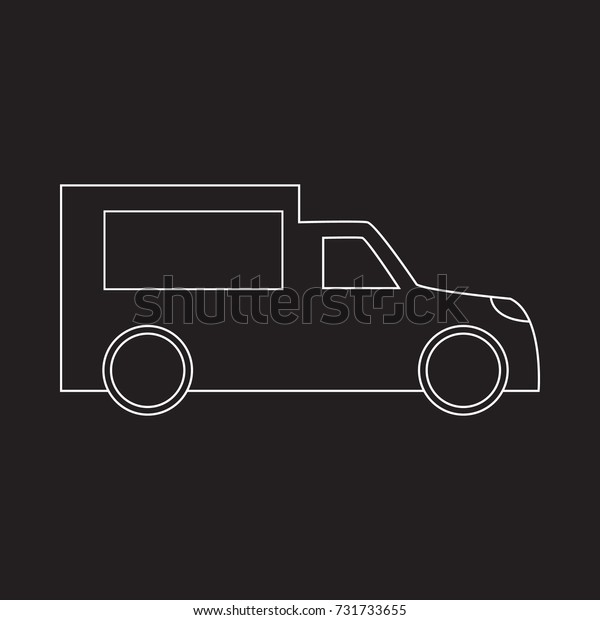 food truck icon on black\
background
