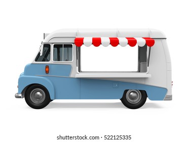 Food Truck Isolated. 3D rendering