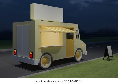 Food Truck Street Kiosk Cafe Design Stock Illustration 1111669034 ...