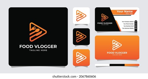 Food vlogger logo design and business card - Powered by Shutterstock