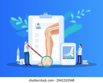 Foot X-ray Illustration blue background, X-ray machine, nurse and others include - Powered by Shutterstock