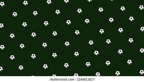 Football 3d Animation Of A Flying Ball. Football Background For Layout Or Poster Design. Isolate On A Green Background. 3d Render