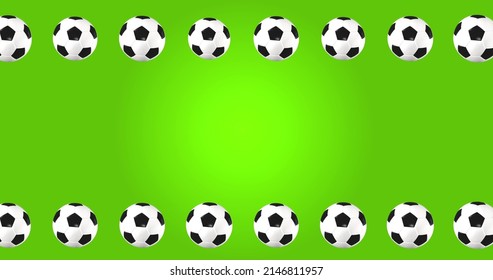 Football 3d Animation Of A Flying Ball. Football Background For Layout Or Poster Design. Isolate On A Green Background. 3d Render