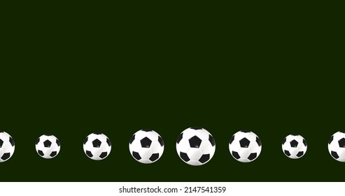 Football 3d Animation Of A Flying Ball. Football Background For Layout Or Poster Design. Isolate On A Green Background. 3d Render