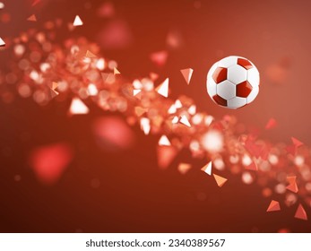 football ball 3d object. 3d illustration. graphic background element. sport abstract backdrop. soccer render design competition concept art. digital technology element beautiful lighting ground empty  - Shutterstock ID 2340389567