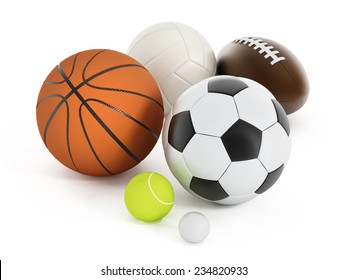 Football Basketball Soccer Ball Volleyball Tennis Stock Illustration ...