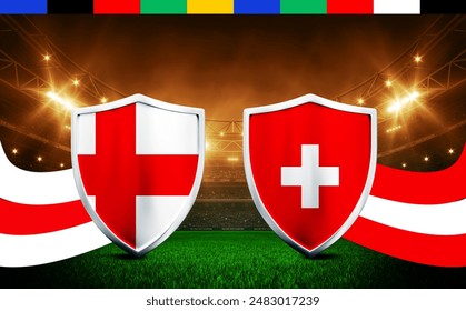 Football Euro Cup 2024 England Vs Switzerland. Quarter final - Powered by Shutterstock