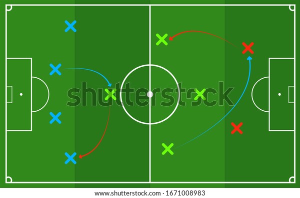 サッカー場 技 マッハの戦術 のイラスト素材