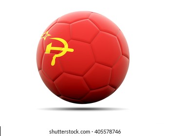 Football With Flag Of Ussr. 3D Illustration