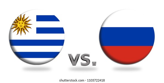 Football Match Uruguay versus Russia