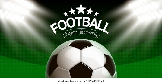 football modern sports poster cup design banner with 3d realistic shiny ball. football tournament Illustration banner logo realistic soccer ball. posters design flyer set soccer championship template - Powered by Shutterstock