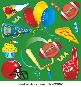 Football Party Clip Art Icons