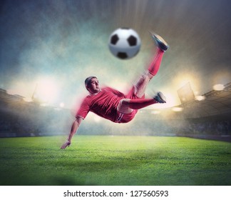 Football Player Dark Cloudy Background Imaginary Stock Photo 1914172519 ...