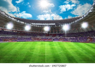 Football stadium 3d rendering soccer stadium with crowded field arena