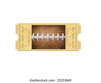 Football Ticket On White