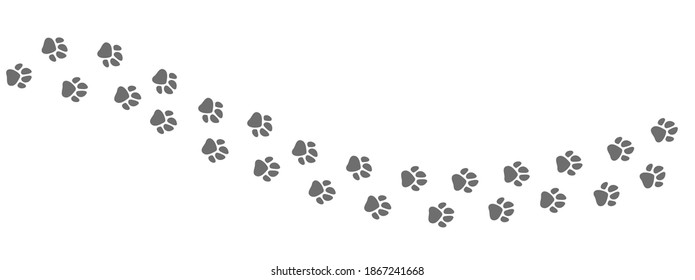 動物の歩道の道 白い背景に犬または猫の手の印刷ベクター画像 歩道の野生生物 足跡のシルエットイラスト のベクター画像素材 ロイヤリティフリー Shutterstock