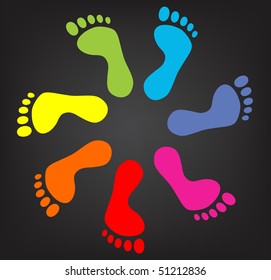 Footprint Symbols Combinations Stock Illustration 51212836 | Shutterstock