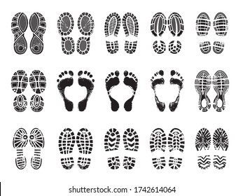 Footprint Texture Silhouettes Sneakers Human Male Stock Vector (Royalty ...