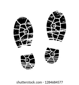 Footprints Shoeprints Icon Black White Showing Stock Illustration ...